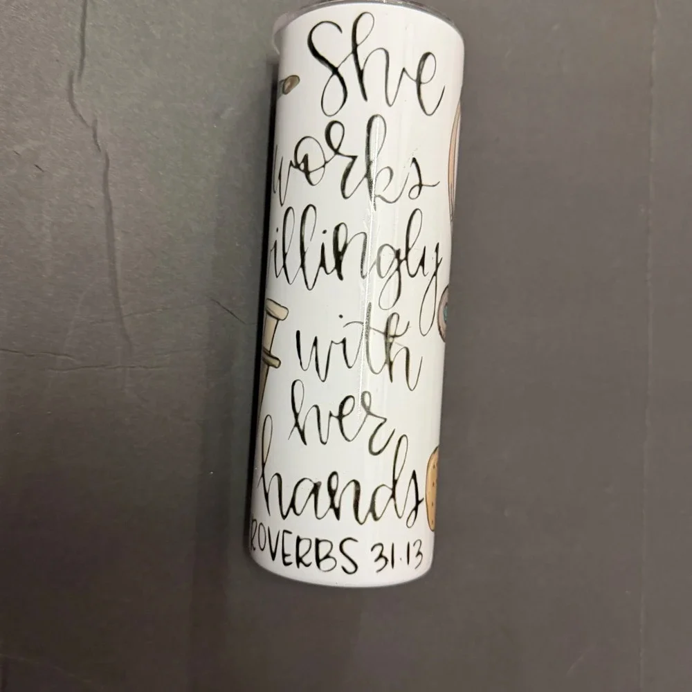 Nurse Proverbs 31:13 Skinny Tumbler 20oz Stainless Steel Travel Mug Medical Gift